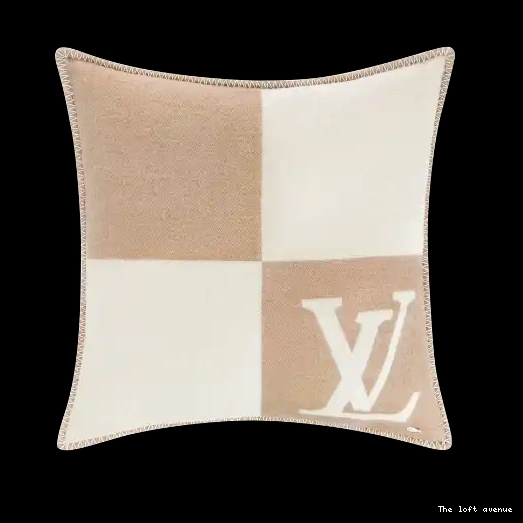 CUSTOM PILLOW LV THROW WOOL CHECKMATE 0505